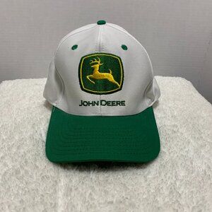 John Deere CYRK White and Green Snap Back Hat
